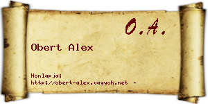 Obert Alex névjegykártya